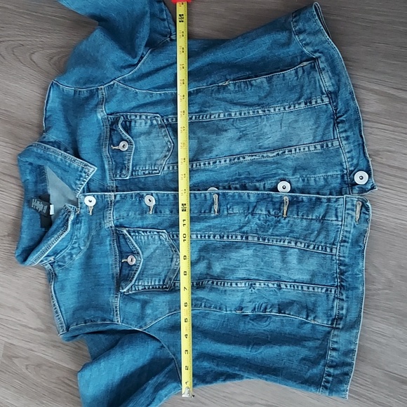 Lane Bryant mid half Jean jacket 18 blue - Picture 9 of 10